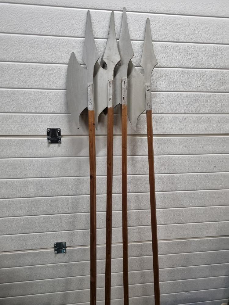 sier ridder bijlen van hout vier stuks decoratie, Ophalen of Verzenden, 'T Olde Gre-j, Info@toldegrej.nl, Endepoelstraat 20f Didam