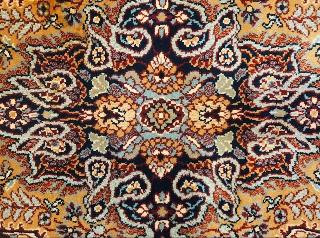 Vintage oosters wol Bidjar vloerkleed medallion 198x304cm, Crème, Gebruikt, 150 tot 200 cm, 200 cm of meer