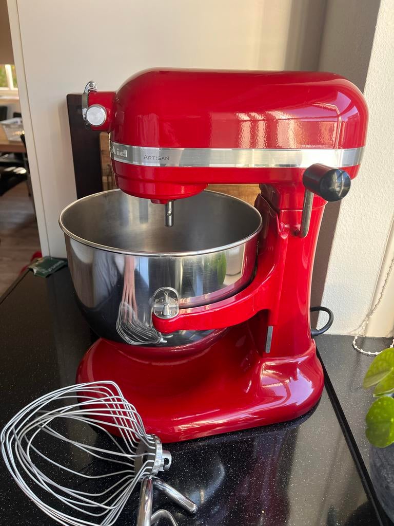 Kitchenaid Artisan 6.6 L keukenmachine rood, Witgoed en Apparatuur, Keukenmixers, 4 liter of meer, Ophalen of Verzenden, Gebruikt