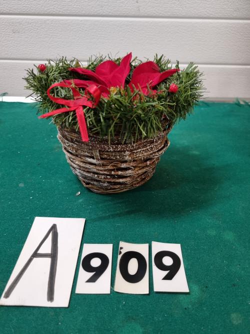 mandje met kerstroos rood [a909], Ophalen of Verzenden, 'T Olde Gre-j, Info@toldegrej.nl, Endepoelstraat 20f Didam