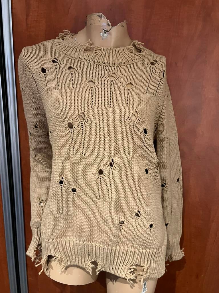 ZARA trui met gaten maat m zgan, Maat 38/40 (M), Bruin, Zara, Ophalen of Verzenden