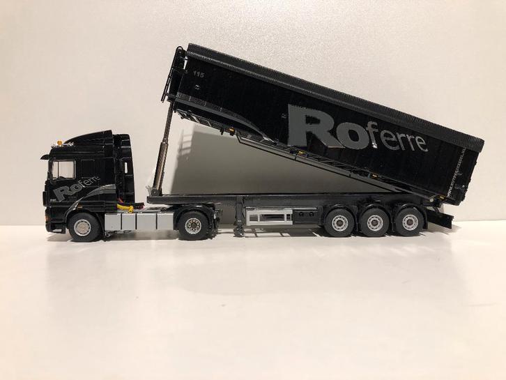 Daf XF 105 sc 4x2 – Kiep oplegger Kuypers Kessel WSI 1:50, Hobby en Vrije tijd, Modelauto's | 1:50, Zo goed als nieuw, Bus of Vrachtwagen