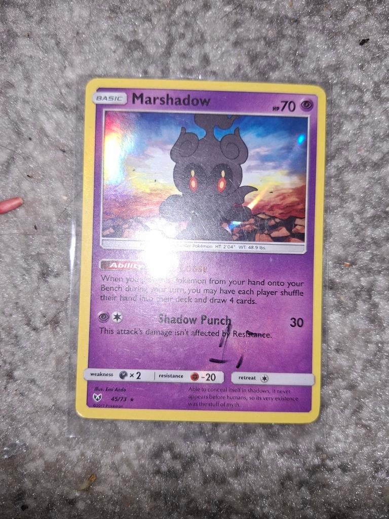 Marshadow 45/73 Holo - Pokémon Kaart, Ophalen of Verzenden, Zo goed als nieuw, Losse kaart, Foil