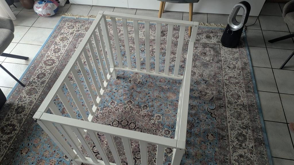 Witte houten babybox, Kinderen en Baby's, Boxen, Ophalen, Gebruikt, Vierkant