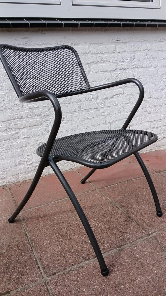 4x comfortable tuinstoel met kussens te koop in Oisterwijk, Tuin en Terras, Tuinstoelen, Gebruikt, Rvs, Stapelbaar, Ophalen