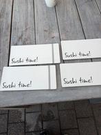 Rivera Maison 4x Sushi Time! schaaltjesWit met zwarte tekst, Gebruikt, Keramiek, Ophalen of Verzenden, Schaal of Schalen