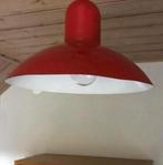Vintage metalen rode hanglamp, Ophalen of Verzenden, Zo goed als nieuw, Metaal, Minder dan 50 cm