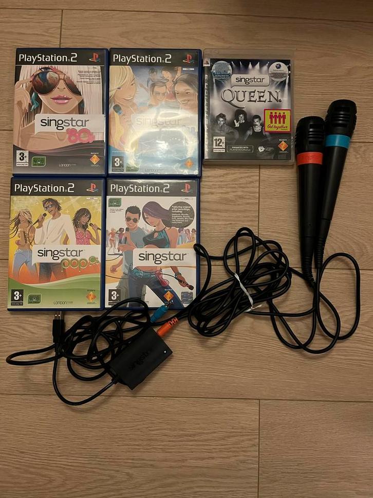 Singstar PS2 & PS3 - microfoon en spellen, Spelcomputers en Games, Games | Sony PlayStation 3, Gebruikt, Muziek, 3 spelers of meer