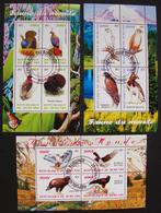 - 617 - 3 Blokken met Wereld - Vogels., Verzenden, Gestempeld, Dier of Natuur