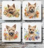 Norwich Terrier Aquarel onderzetters met houder, Nieuw, Glas of Kopje, Verzenden