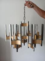 vintage design Sciolari hurricane hanglamp/kroonluchter ., Huis en Inrichting, Lampen | Kroonluchters, Ophalen, Gebruikt, Metaal