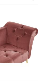 BELIANI NANTILLY chaise lounge roze fluweel stof, Ophalen, Eenpersoons, Minder dan 75 cm, 150 tot 200 cm