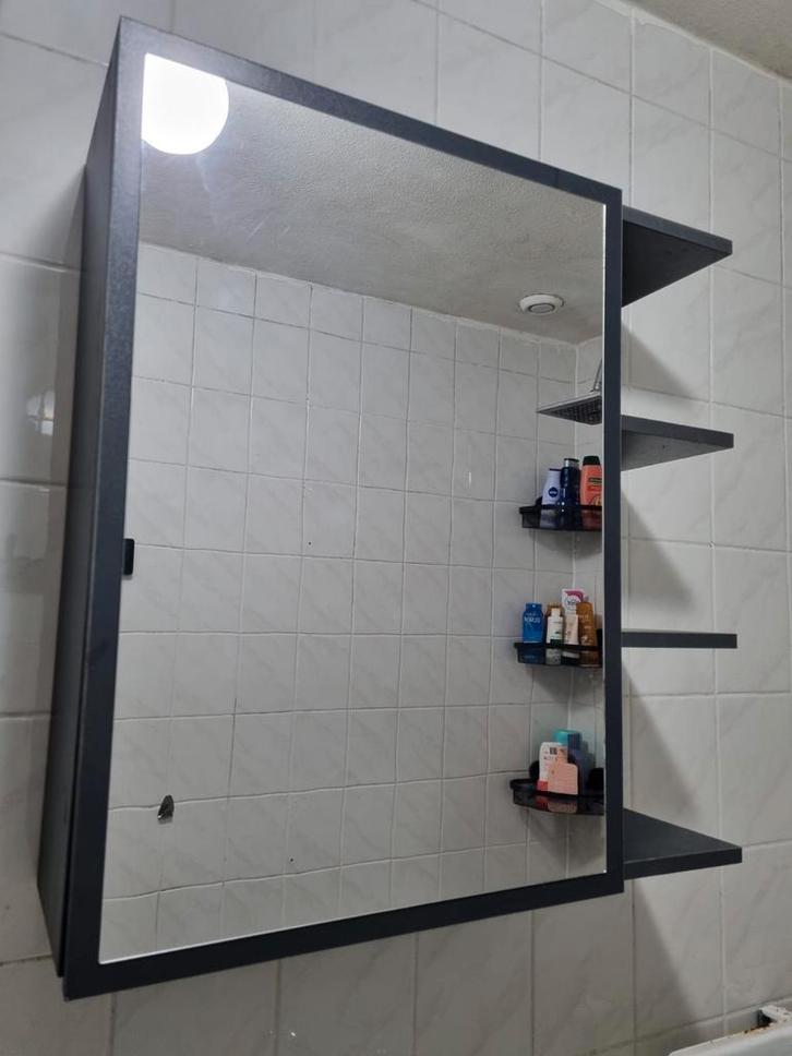 VidaXL Badkamerkast & Spiegelkast Set, Huis en Inrichting, Badkamer | Badkamermeubels, Zo goed als nieuw, Spiegelkast, Minder dan 100 cm