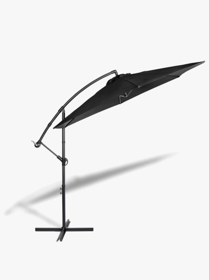 Parasol met voet, Tuin en Terras, Parasols, Gebruikt, Zweefparasol, 3 tot 4 meter, Kantelbaar, Ophalen
