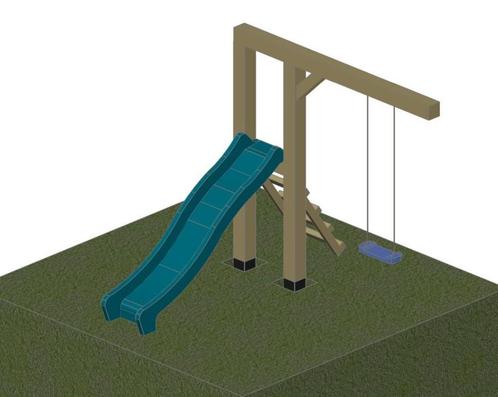 Houten Douglas schommel BK Lenn + glijbaan speeltoestel  974, Kinderen en Baby's, Speelgoed | Buiten | Speeltoestellen, Nieuw