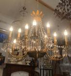 Groot kristallen kroonluchter antiek koper barok kandelaars, Huis en Inrichting, Lampen | Kroonluchters, Ophalen of Verzenden