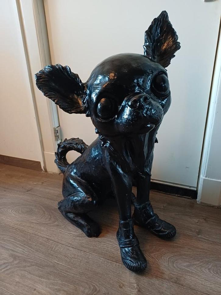 XXL Zwarte Chihuahua Beeld - 92cm, Verzamelen, Beelden en Beeldjes, Ophalen