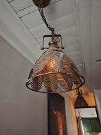 Vintage hanglamp met metalen bladeren, Gebruikt, Vintage, Ophalen of Verzenden, Metaal
