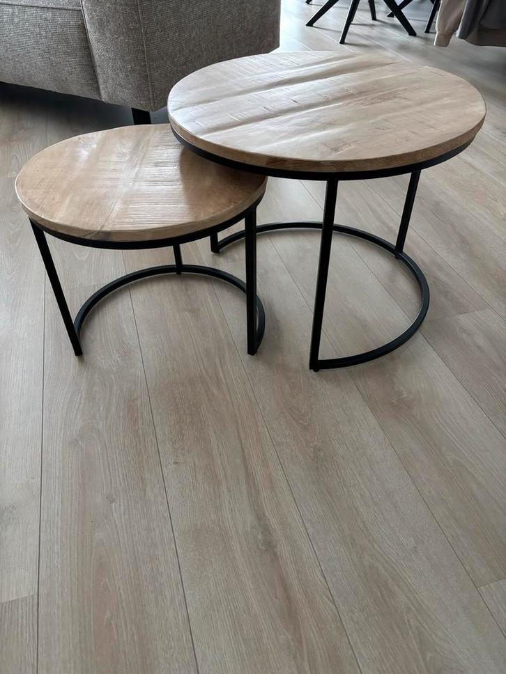 Salontafel Mangohout  (model: Mink, Leen bakker), Huis en Inrichting, Tafels | Salontafels, Zo goed als nieuw, Minder dan 50 cm