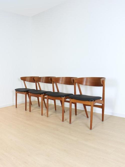 vintage stoelen, Huis en Inrichting, Stoelen, Gebruikt, Vier, Hout, Zwart, Ophalen of Verzenden