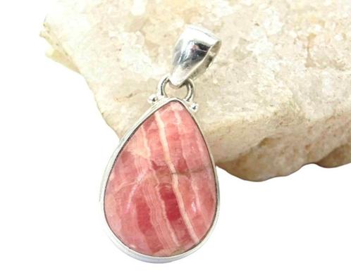 Rhodochrosiet hanger in zilver, Sieraden, Tassen en Uiterlijk, Edelstenen, Nieuw, Ophalen of Verzenden