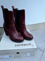 Sandwich Bordeaux leren laarzen maat 39, Kleding | Dames, Schoenen, Ophalen of Verzenden, Zo goed als nieuw