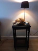 Prachtige zwarte tafel, bijzet-tafel, zuil., Ophalen of Verzenden, Nieuw