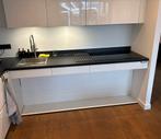 Keukenblad met hoog laag systeem, Ophalen, Zwart, 200 cm of meer, Minder dan 100 cm