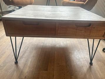 Stevige Koffietafel van Massief Hout met 4 Lades