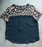 T-Shirt zwart met luipaard maat XS wijd model korte mouwen, Kleding | Dames, T-shirts, Maat 34 (XS) of kleiner, Ophalen of Verzenden