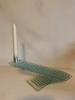 Unieke Glazen Kandelaar, Overige materialen, Wit, Ophalen of Verzenden, Zo goed als nieuw