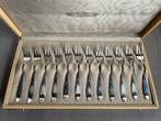 Gero-Zilver set zilveren gebaksvorkjes 12 stuks in cassette, Ophalen of Verzenden