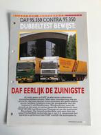 Folder DAF 95 vergelijkingstest, Boeken, Gelezen, Ophalen of Verzenden, Overige merken, DAF