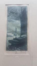 Ets Hermann Thiele 1867-1956 boten op rivier, Ophalen