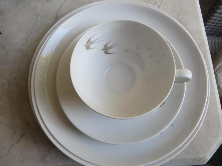 A.D. Copier Eschenbach porselein eet set, decor zwaluwen, Antiek en Kunst, Antiek | Servies los, Ophalen of Verzenden