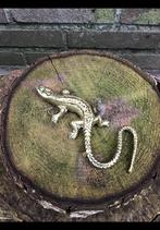 Salamander of hagedis v. Geel koper / messing ong 12 cm lang, Antiek en Kunst, Ophalen of Verzenden