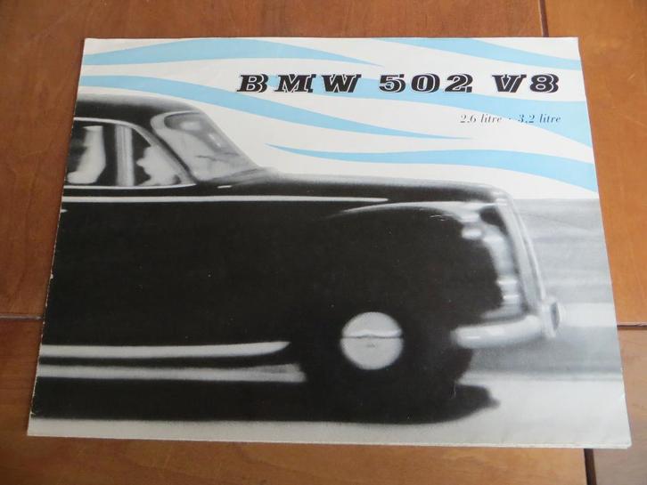 Folder BMW 502 V8 2.6 en BMW 502 V8 3.2 1956, Boeken, Auto's | Folders en Tijdschriften, Zo goed als nieuw, BMW, Ophalen of Verzenden