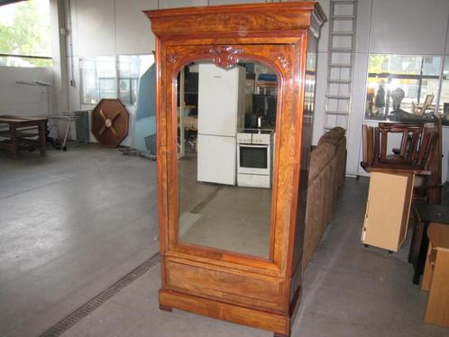 Mooie mahonie houten antieke  linnenkast met spiegeldeur, Antiek en Kunst, Antiek | Meubels | Kasten