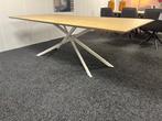 Naturel eiken eettafel met wit metalen poot 240x100cm, Ophalen, 100 tot 150 cm, 200 cm of meer, Zo goed als nieuw