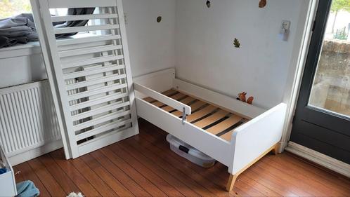 Ledikant en junior bed 2 in 1, Kinderen en Baby's, Kinderkamer | Bedden, Gebruikt, 140 tot 160 cm, 70 tot 85 cm, Lattenbodem, Ophalen
