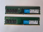 2x Crucial 8GB DDR4 2666MHz RAM Geheugen, Computers en Software, RAM geheugen, Gebruikt, DDR4, 8 GB, Ophalen of Verzenden