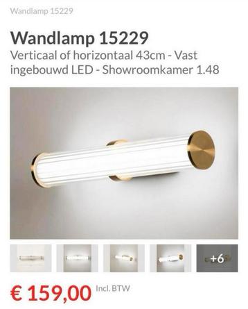 Wandlamp glas met goud beschikbaar voor biedingen
