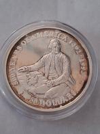 Cook Islands $50 Zilveren Munt 1989 - 500 Jaar Amerika, Postzegels en Munten, Munten | Oceanië, Ophalen of Verzenden, Losse munt