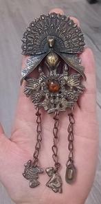 vintage Peruaanse pauw TUPO sjaalspeld/broche, Ophalen of Verzenden
