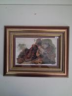 Vintage Vogelprint. Kraaghoen, Ophalen of Verzenden, Minder dan 50 cm, Schilderij, Minder dan 50 cm