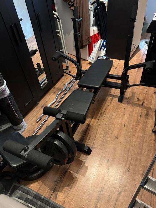 Universele halterbank zwart Gorilla Sports, Sport en Fitness, Fitnessapparatuur, Krachtstation, Rug, Metaal, Ophalen