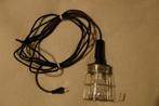 Degelijke werklamp in metalen behuizing met lang zwart snoer, Ophalen of Verzenden, Gebruikt, Minder dan 50 watt, Lamp