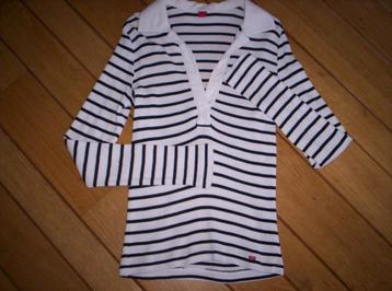ESPRIT polo t- shirt wit zwart streep maat S beschikbaar voor biedingen
