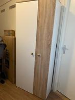Kleren & schoenenkast wit / eiken, Ophalen, Eikenhout, Met hangruimte, Minder dan 100 cm