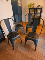 Metalen eetkamerstoelen 4 stuks, Huis en Inrichting, Ophalen, Gebruikt, Vier, Grijs